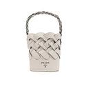 White Tress Large Woven Bucket Bag