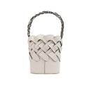 White Tress Large Woven Bucket Bag