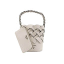 White Tress Large Woven Bucket Bag