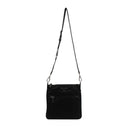 Black Nylon Fabric Adjustable Strap Cross Body Shoulder Bag