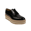 LEATHER PLATFORM LACE-UP BLACK DERBY SHOES