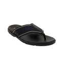 Black Leather Monogram Thong Sandals