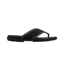 Black Leather Monogram Thong Sandals