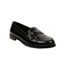 LEATHER LOGO BLACK LOAFERS