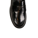 LEATHER LOGO BLACK LOAFERS