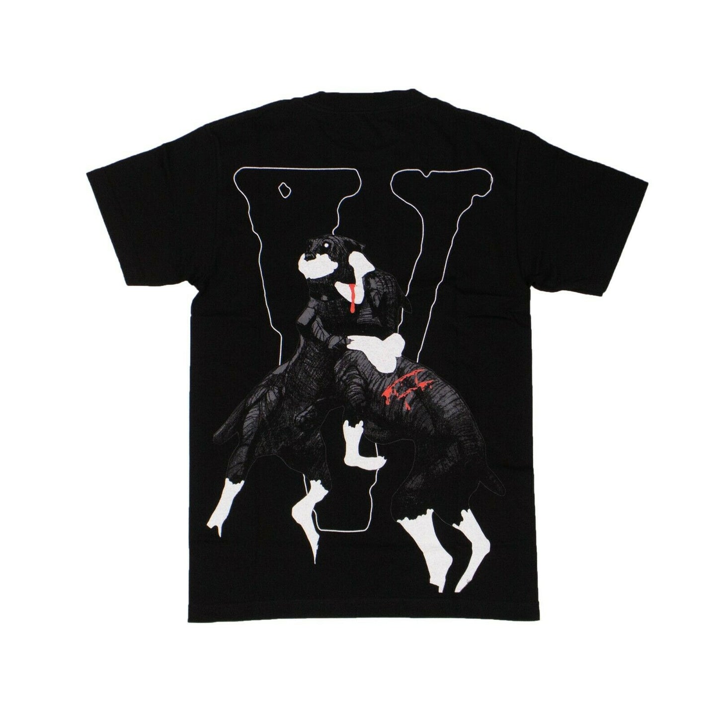 COTTON 'DOGS' SHORT SLEEVE BLACK T-SHIRT