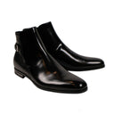 LEATHER CHELSEA BLACK ANKLE BOOTS