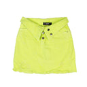 Neon Yellow Denim Destroyed Foldover Mini Skirt