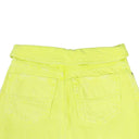 Neon Yellow Denim Destroyed Foldover Mini Skirt