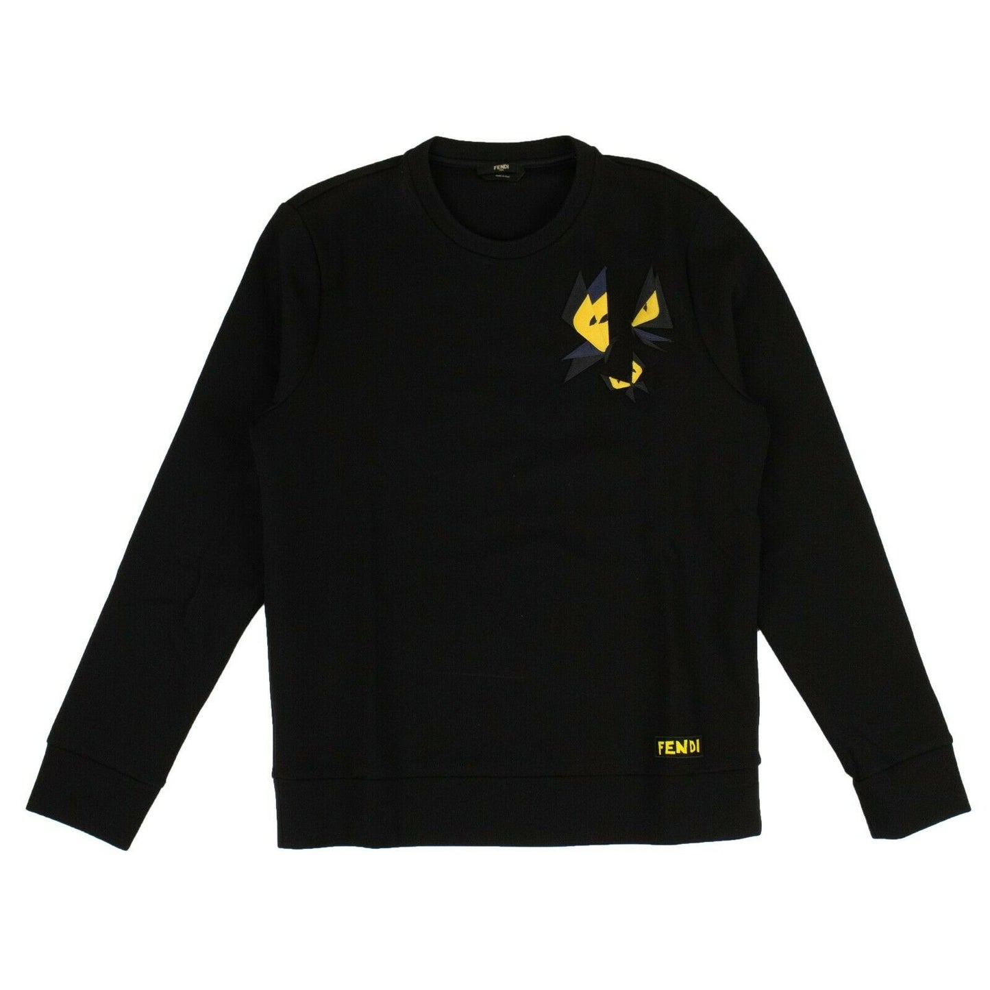 Black Cotton Bugs Pullover Crewneck Sweatshirt