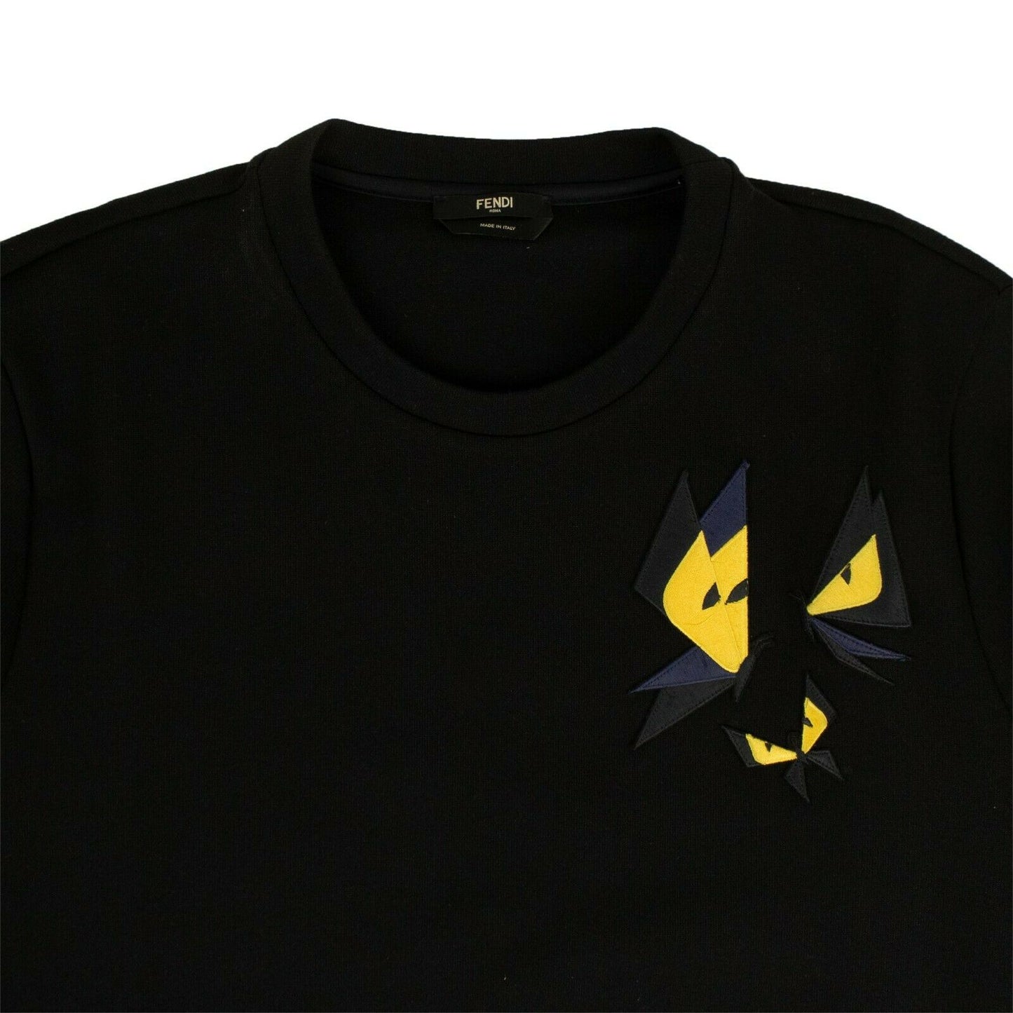 Black Cotton Bugs Pullover Crewneck Sweatshirt