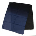 Blue/Black Jacquard Stole FF Logo Wool/Silk Scarf