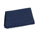 Blue/Black Jacquard Stole FF Logo Wool/Silk Scarf