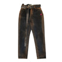 Blue 'Rusted' Cropped Denim Pants