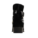 Black Suede Bandana Buckle Boots