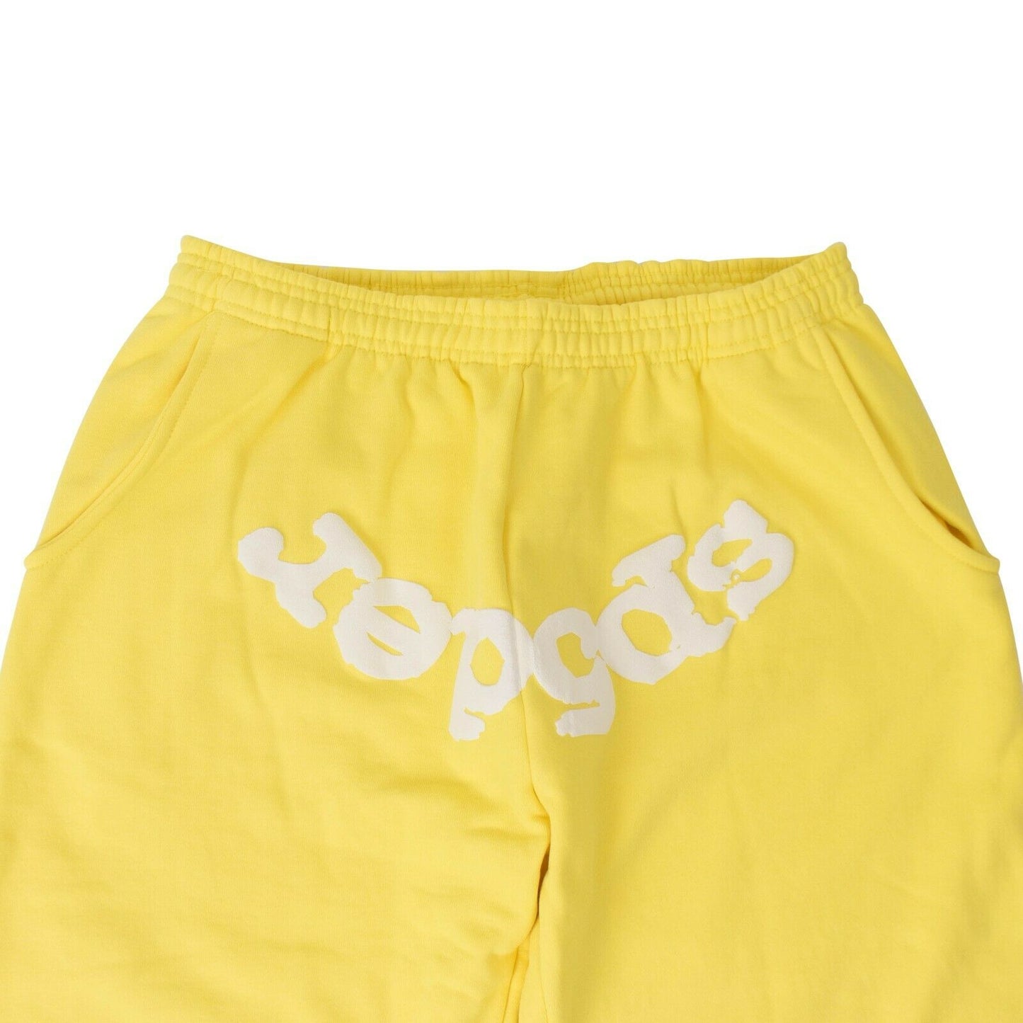 Yellow Cotton Logo Print Sweatpants