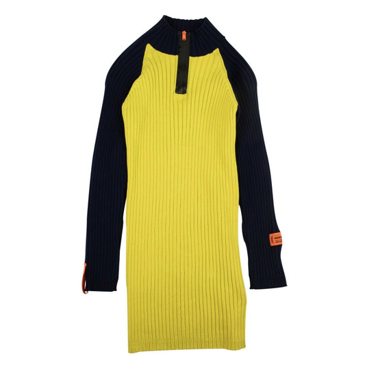 Heron Preston Ribbed Knit Dress - Navy/Yellow