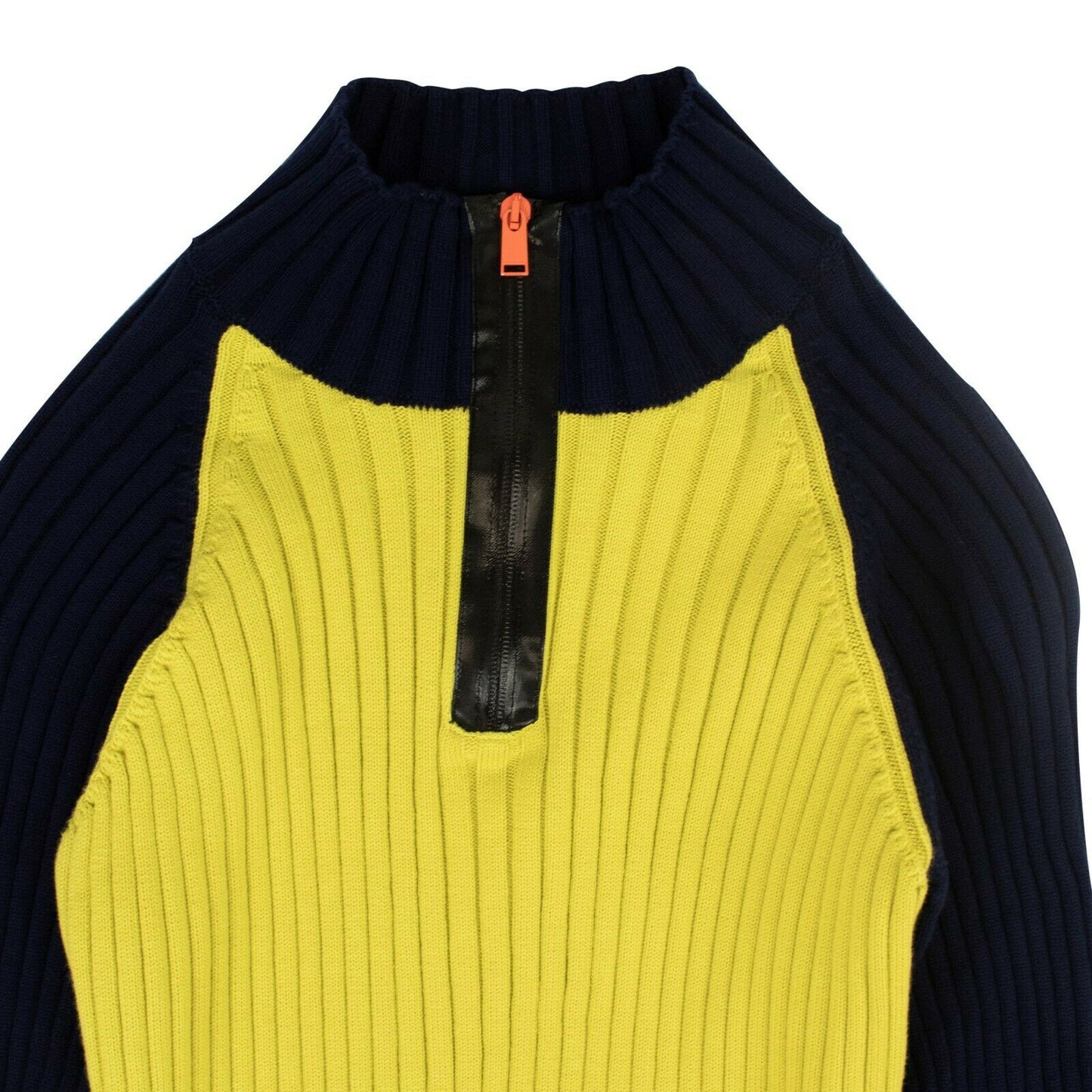 Heron Preston Ribbed Knit Dress - Navy/Yellow