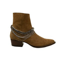 Tan Suede Chain Link Boots