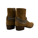 Tan Suede Chain Link Boots