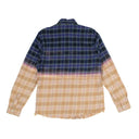 Blue Multicolor Frayed Hem Flannel