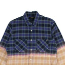 Blue Multicolor Frayed Hem Flannel