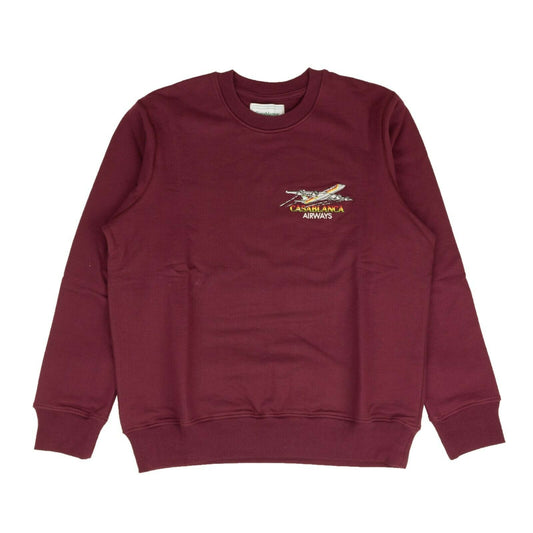 BORDEAUX AIRWAYS EMBROIDERED CREWNECK MAROON SWEATSHIRT L