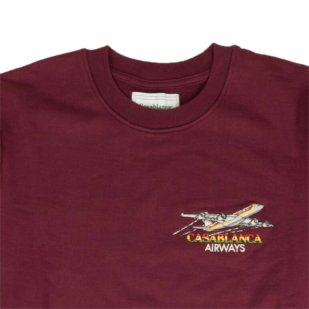 BORDEAUX AIRWAYS EMBROIDERED CREWNECK MAROON SWEATSHIRT L