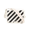 White Leather Diag Flap Bag