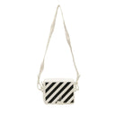 White Leather Diag Flap Bag