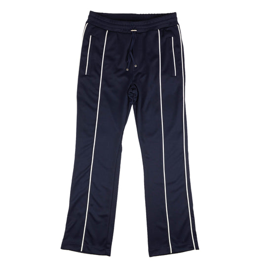 SHEEN PIPED BLUE TRACK PANTS