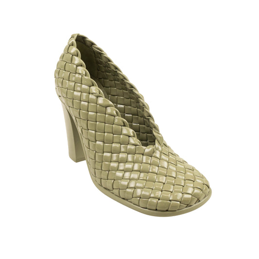 Travertine Green Mini Lido Weave Gloss Pumps