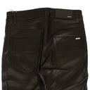 Black Half Snake Print Leather Pants