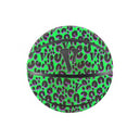 X RODMAN Green & Purple Cheetah Logo Basketball