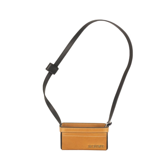 LEATHER BASKET BROWN CROSSBODY BAG