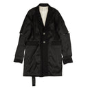 Black Clear Button Long Suit Jacket