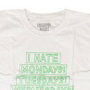 White & Green "I Hate" Short Sleeve T-Shirt