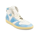 White & Blue Rhecess Lace Up Hi Top Sneakers