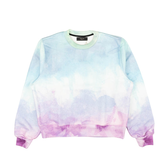 Blue & Purple Watercolor Print Crewneck