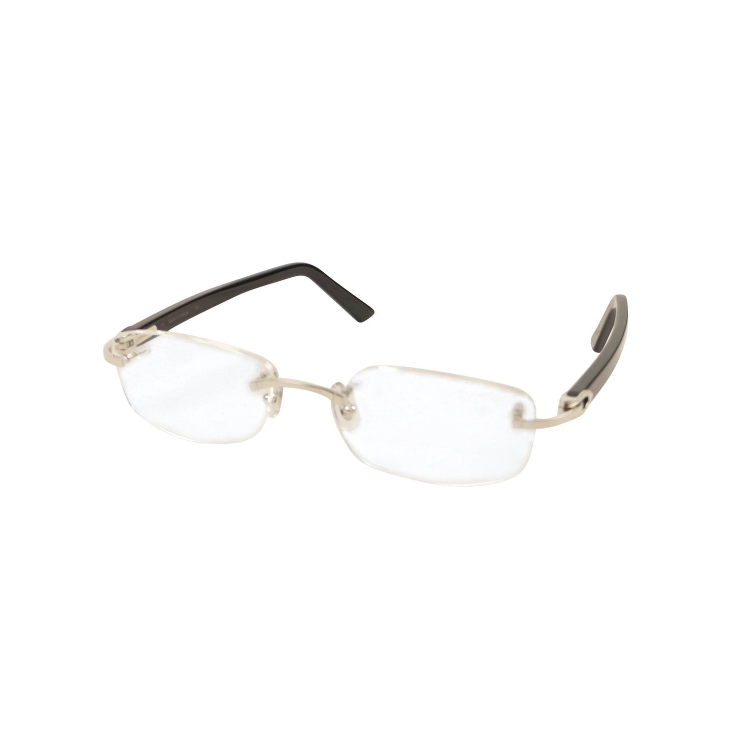 CT0048O-003 Silver & Black C-Decor Rimless Eyeglasses