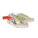 Silver Green Arrow Low Sneakers