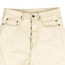 White Collapse Cut Denim Pants