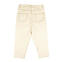 White Collapse Cut Denim Pants