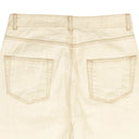 White Collapse Cut Denim Pants