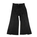 BLACK WRAP TIE FRONT STRAIGHT PANTS