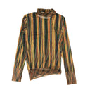 Orange Multi Exclusive Printed Mesh Turtleneck