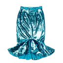 Rodarte Sequin Fitted Ruffle Detail Skirt - Teal
