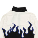 ADAM SELMAN SPORT Long Sleeve Flame Crop Top - White/Black