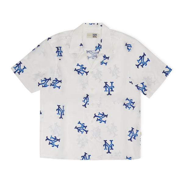 White Mets Collar Shirt