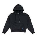 BLACK LONG DRAWSTRING HOODIE